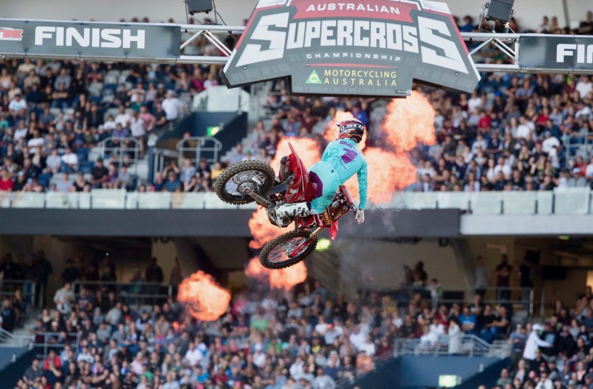 #1 Justin Brayton (Penrite Honda)-Foremost Media -Round 3 2018 Australian Supercross Championship-GMHBA Stadium-2293