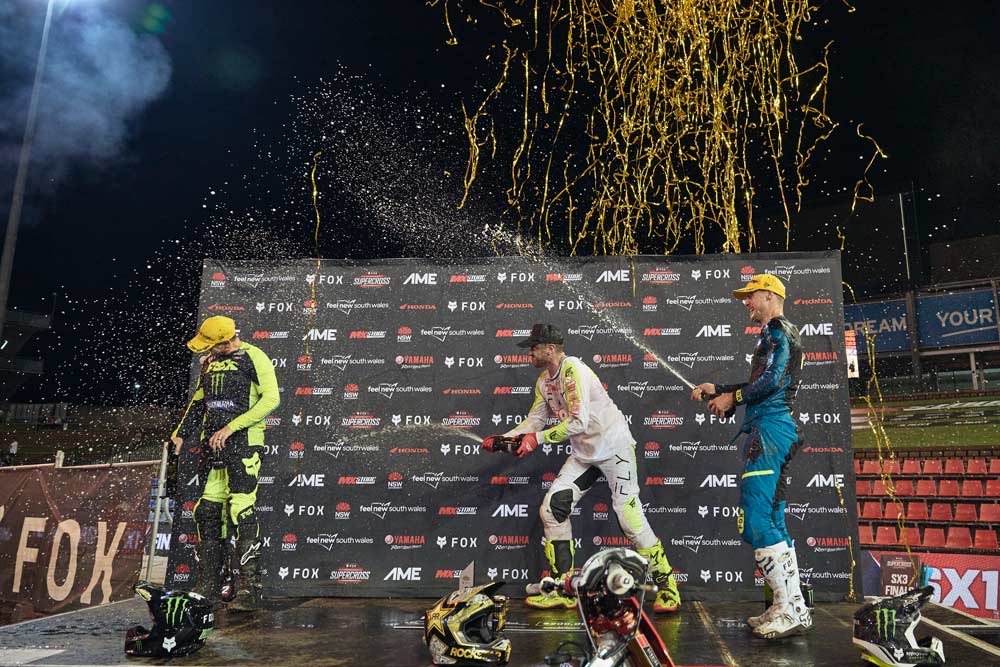 AUSX-Newcastle-2023-SX1-Podium-Champagne-Spray